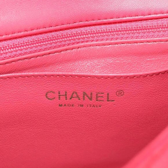 CHANEL Matelasse Chain Shoulder Bag Lamb Skin Pink Gold CC Auth 128553M - Picture 10 of 16